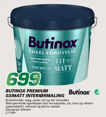 Coop Byggmix Butinox Premium 03/matt interiørmaling tilbud