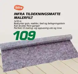 Coop Byggmix Infra tildekningsmatte malerfilt tilbud