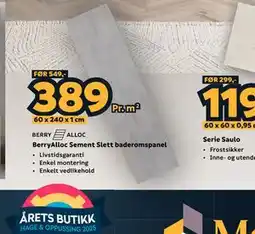 Megaflis BerryAlloc Sement Slett baderomspanel tilbud