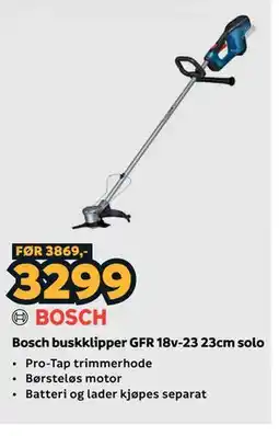 Megaflis Bosch buskklipper GFR 18v-23 23cm solo tilbud