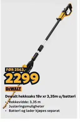 Megaflis Dewalt hekksaks 18v xr 3,35m u/batteri tilbud