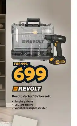 Megaflis Revolt Vector 18V borsett tilbud