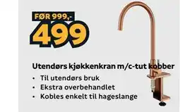 Megaflis Utendørs kjøkkenkran m/c-tut kobber tilbud