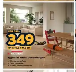 Megaflis Egger Sand Baronia Oak laminatgulv tilbud