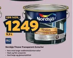 Megaflis Nordsjø Tinova Transparent Exterior tilbud