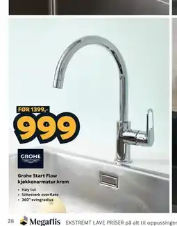 Megaflis Grohe Start Flow kjøkkenarmatur krom tilbud