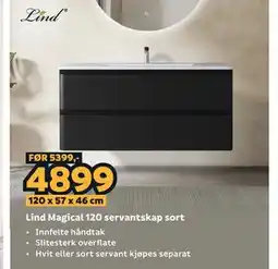 Megaflis Lind Magical 120 servantskap sort tilbud