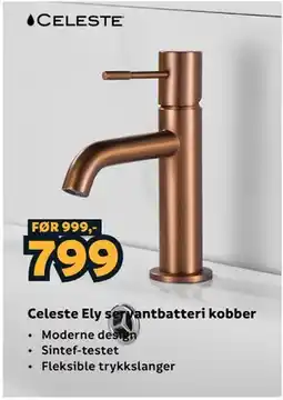 Megaflis Celeste Ely servantbatteri kobber tilbud