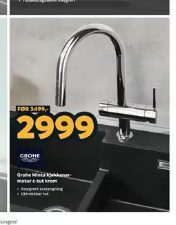 Megaflis Grohe Minta kjøkkenarmatur c-tut krom tilbud