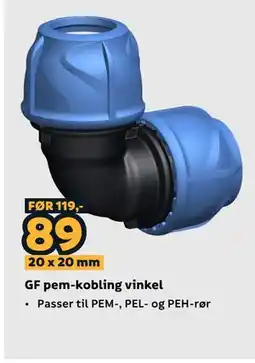 Megaflis GF pem-kobling vinkel tilbud
