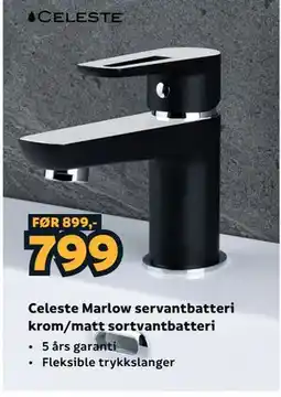 Megaflis Celeste Marlow servantbatteri krom/matt sort servantbatteri tilbud