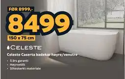 Megaflis Celeste Caserta badekar høyre/venstre tilbud