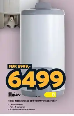 Megaflis Høiax Titanium Eco 250 varmtvannsbereder tilbud