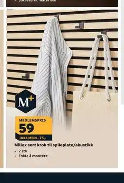Megaflis Millex sort krok til spileplate/akustikk tilbud