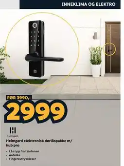 Megaflis Heimgard elektronisk dørlåspakke m/ hub pro tilbud