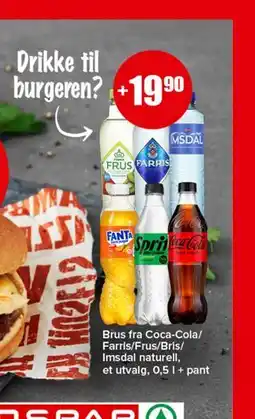 Spar Brus fra Coca-Cola/Farris/Frus/Bris/Imsdal naturell tilbud