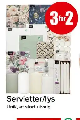 Spar Servietter/lys tilbud