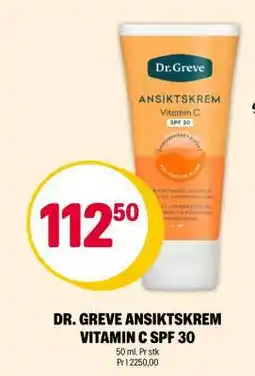 Coop Extra DR. GREVE ANSIKTSKREM VITAMIN C SPF 30 tilbud