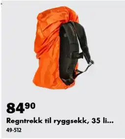 Biltema Regntrekk til ryggsekk, 35 li... tilbud