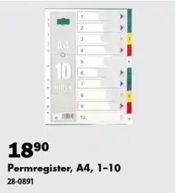 Biltema Permregister, A4, 1-10 tilbud