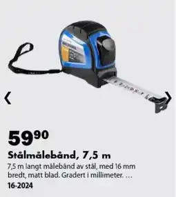 Biltema Stålmålebånd, 7,5 m tilbud