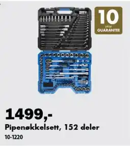 Biltema Pipenøkkelsett, 152 deler tilbud