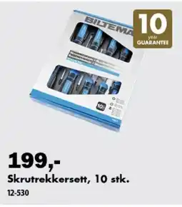 Biltema Skrutrekkersett, 10 stk. tilbud