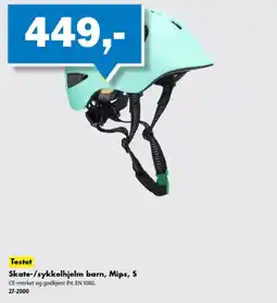 Biltema Skate-/sykkelhjelm barn, Mips, S tilbud