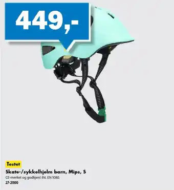 Skate-/sykkelhjelm barn, Mips, S