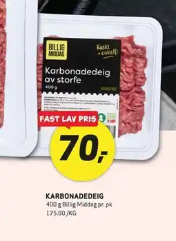 Bunnpris KARBONADEDEIG tilbud