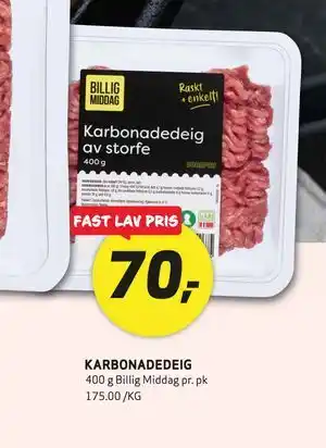 Bunnpris KARBONADEDEIG tilbud