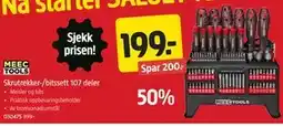 Jula Skrutrekker-/bitssett 107 deler tilbud