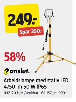 Jula Arbeidslampe med stativ LED 4750 lm 50 W IP65 tilbud