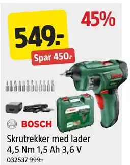 Jula Skrutrekker med lader 4,5 Nm 1,5 Ah 3,6 V tilbud