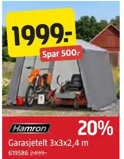 Jula Garasjetelt 3x3x2,4 m tilbud