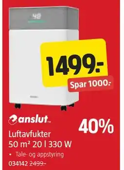 Jula Luftavfukter 50 m² 20 l 330 W tilbud
