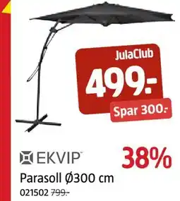 Jula Parasoll Ø300 cm, Medlemspris tilbud