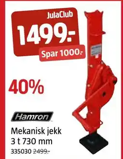 Jula Mekanisk jekk 3 t 730 mm, Medlemspris tilbud