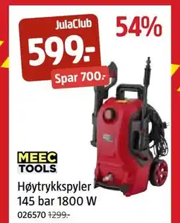 Jula Høytrykkspyler 145 bar 1800 W, Medlemspris tilbud