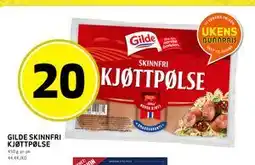 Bunnpris GILDE SKINNFRI KJØTTPØLSE tilbud