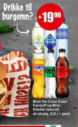 Spar Brus fra Coca-Cola/Farris/Frus/Bris/Imsdal naturell tilbud