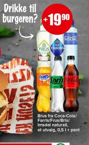 Spar Brus fra Coca-Cola/Farris/Frus/Bris/Imsdal naturell tilbud