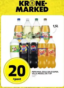 Bunnpris PEPSI MAX, SOLO, SOLO SUPER, VILLA, MOZELL OG 7 UP tilbud