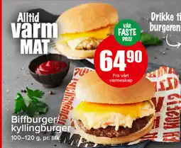 Eurospar Biffburger kyllingburger tilbud