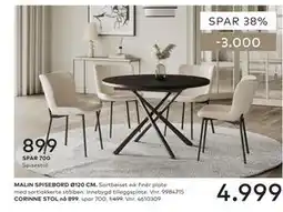 Skeidar MALIN SPISEBORD Ø120 CM tilbud
