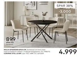 Skeidar MALIN SPISEBORD Ø120 CM tilbud