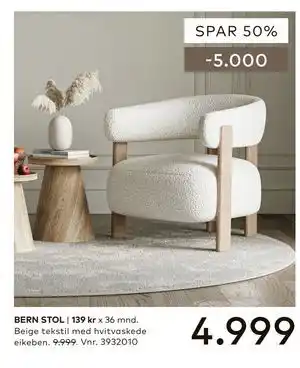 Skeidar BERN STOL tilbud