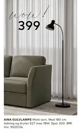 Skeidar AINA GULVLAMPE tilbud