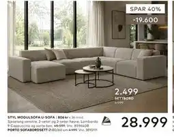 Skeidar STYL MODULSOFA U-SOFA tilbud