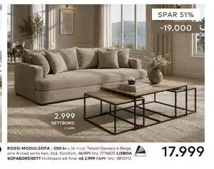 Skeidar ROSSI MODULSOFA tilbud